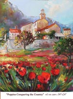 Poppies Conquering the Country, Oil on Canvas